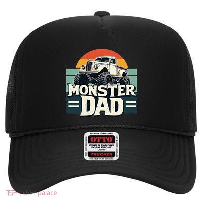Monster Dad Retro Offroad Truck Design High Crown Mesh Back Trucker Hat