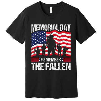 Memorial Day Remember the Proud Veteran Military Vintage Premium T-Shirt