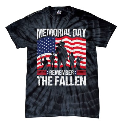 Memorial Day Remember the Proud Veteran Military Vintage Tie-Dye T-Shirt