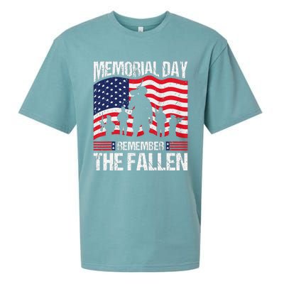 Memorial Day Remember the Proud Veteran Military Vintage Sueded Cloud Jersey T-Shirt