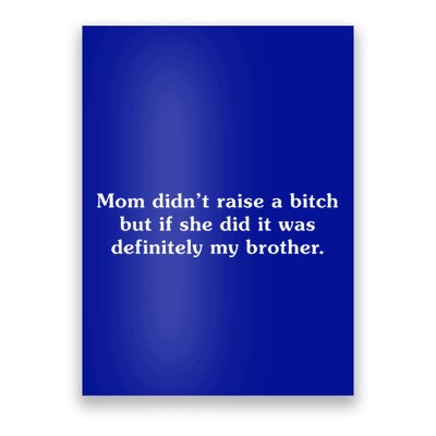 Mom DidnT Raise A Bitch But If She Did It Was My Brother Poster
