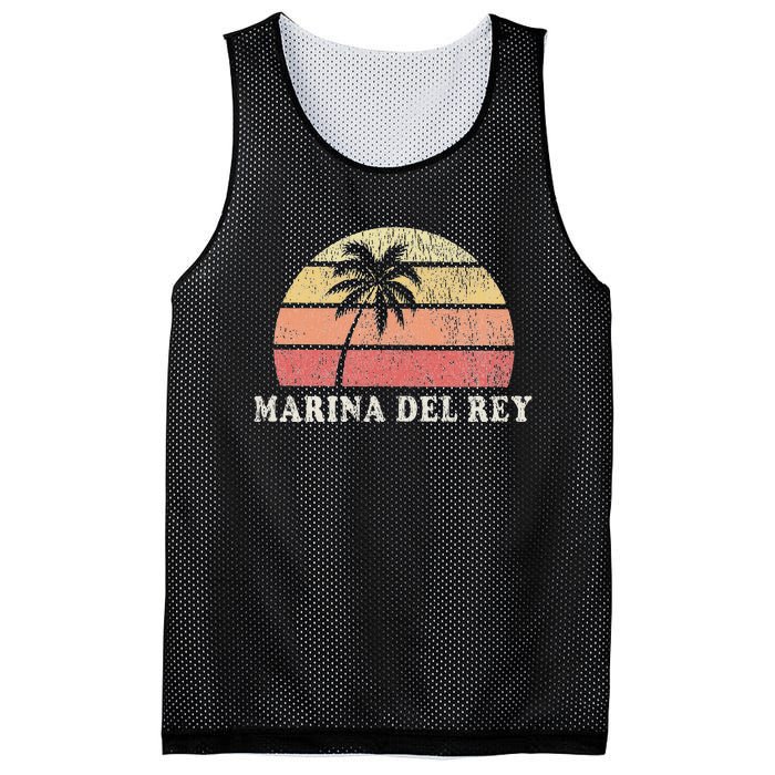 Marina Del Rey Ca Vintage 70s Retro Throwback Design Mesh Reversible Basketball Jersey Tank