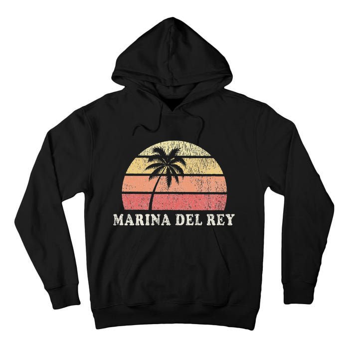 Marina Del Rey Ca Vintage 70s Retro Throwback Design Tall Hoodie