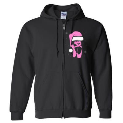 Merry Dancemas Santa Hat Funny Xmas Christmas Women Full Zip Hoodie