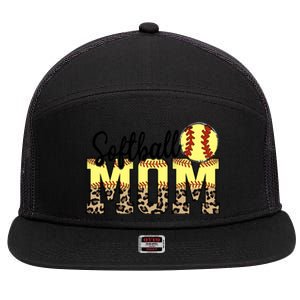 Mothers Day Softball Mom Quotes Gift 7 Panel Mesh Trucker Snapback Hat