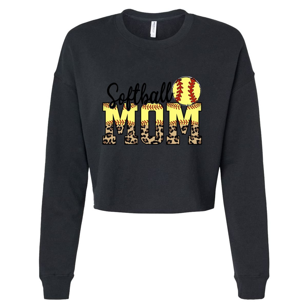 Mothers Day Softball Mom Quotes Gift Cropped Pullover Crew