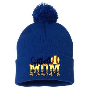 Mothers Day Softball Mom Quotes Gift Pom Pom 12in Knit Beanie