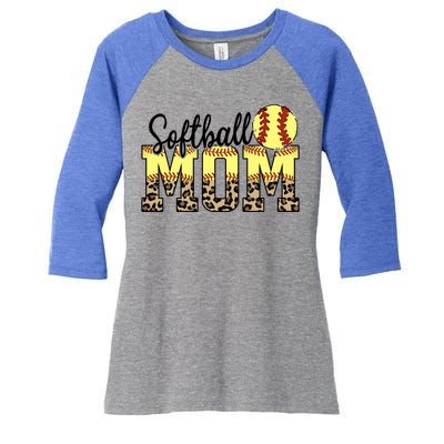 Mothers Day Softball Mom Quotes Gift Women's Tri-Blend 3/4-Sleeve Raglan Shirt