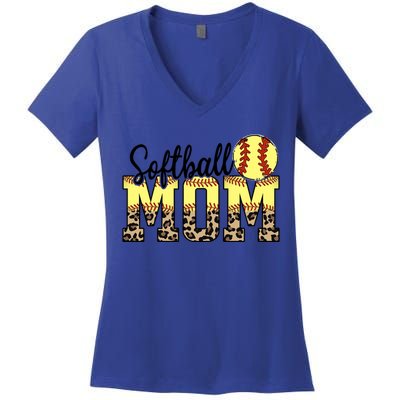 Mothers Day Softball Mom Quotes Gift Women's V-Neck T-Shirt