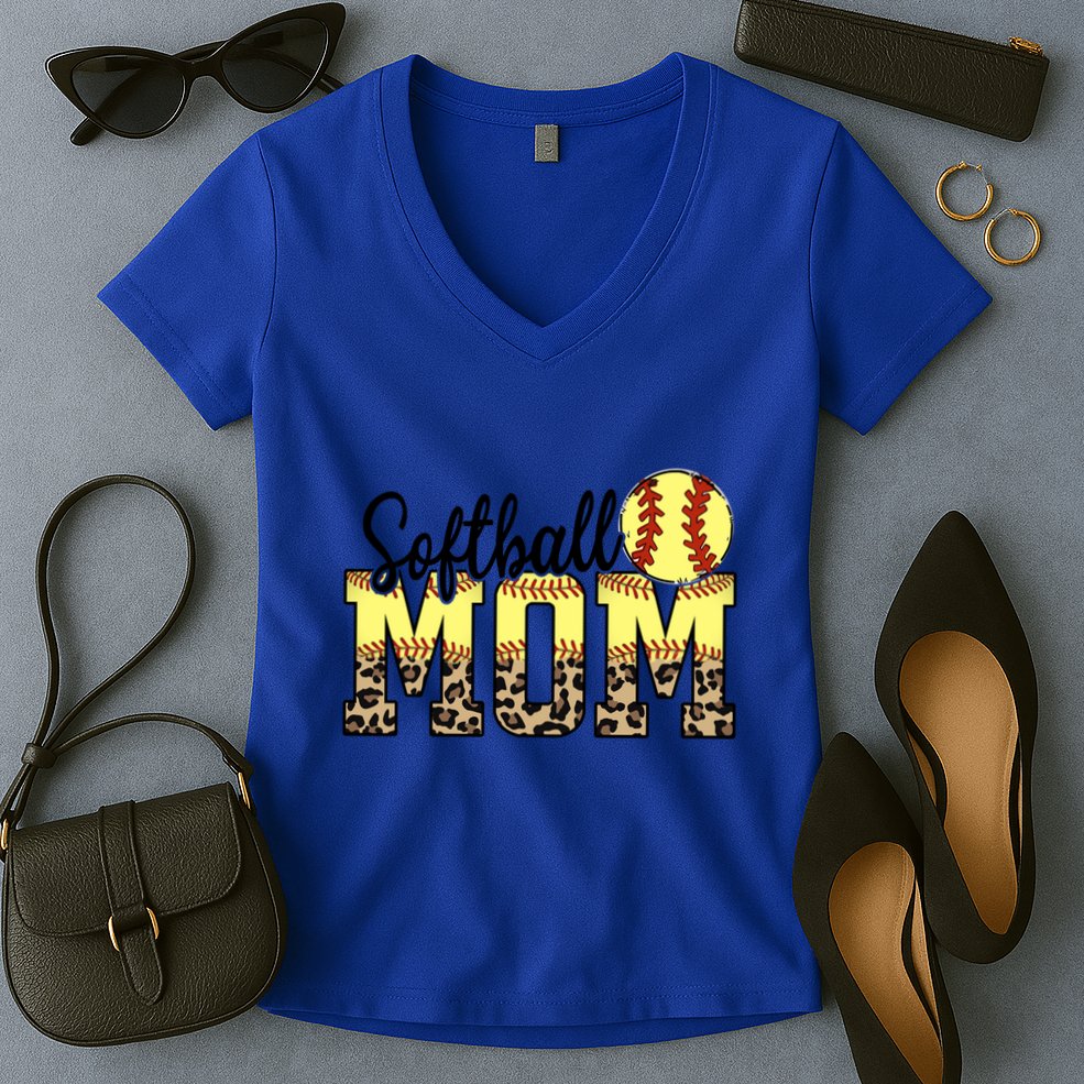 Mothers Day Softball Mom Quotes Gift Women's V-Neck T-Shirt