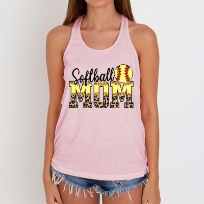 Mothers Day Softball Mom Quotes Gift Women's Knotted Racerback Tank