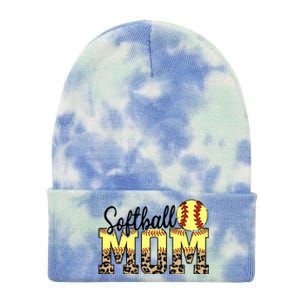 Mothers Day Softball Mom Quotes Gift Tie Dye 12in Knit Beanie