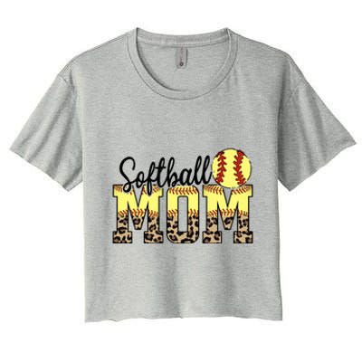 Mothers Day Softball Mom Quotes Gift Women's Crop Top Tee