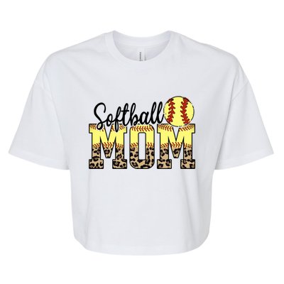 Mothers Day Softball Mom Quotes Gift Bella+Canvas Jersey Crop Tee