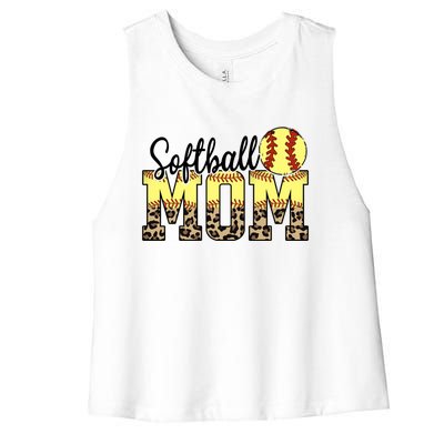 Mothers Day Softball Mom Quotes Gift Women's Racerback Cropped Tank