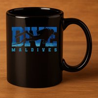 Maldives Diver Souvenir Gift 11oz C Handle Ceramic Mug