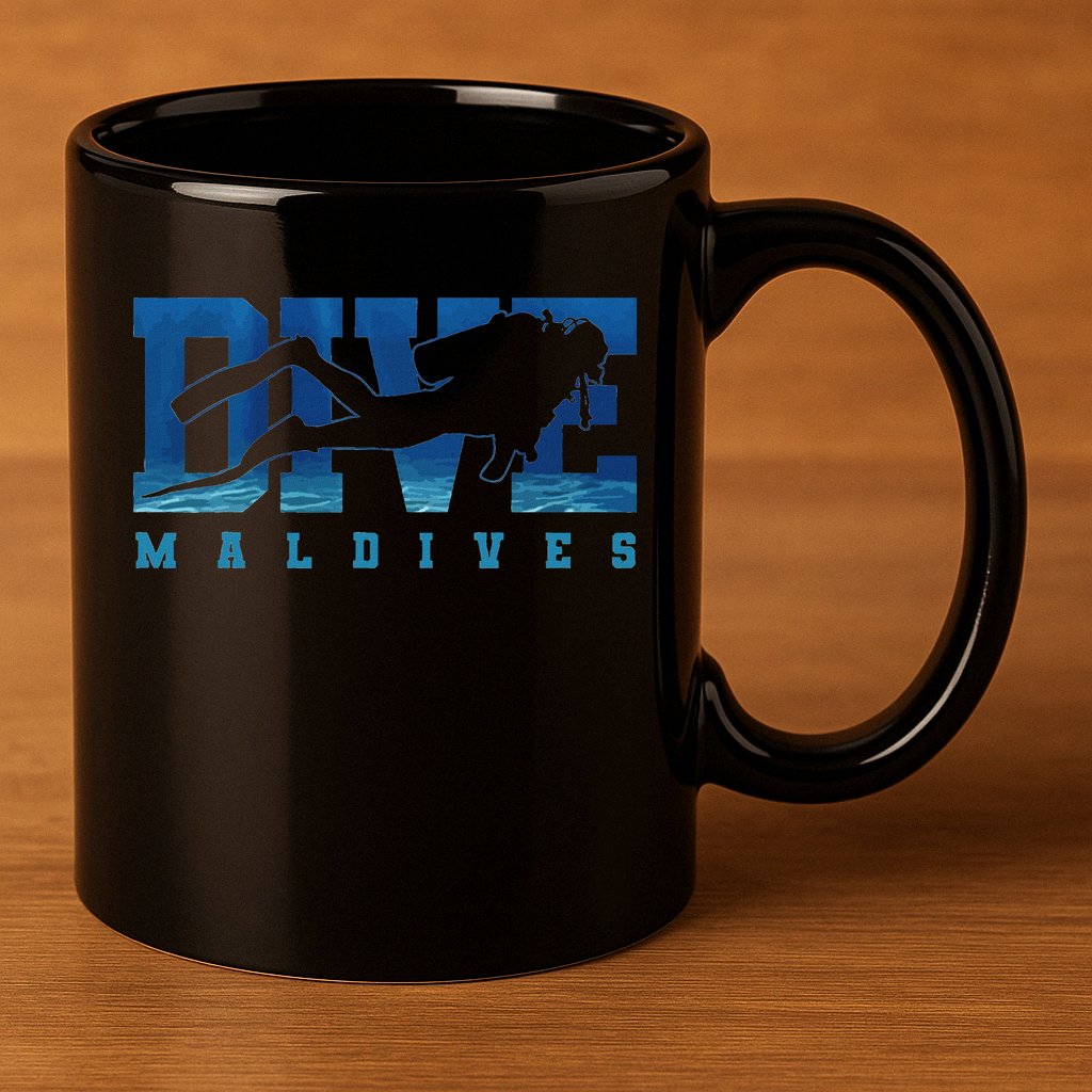 Maldives Diver Souvenir Gift 11oz C Handle Ceramic Mug