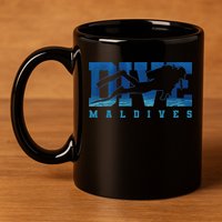 Maldives Diver Souvenir Gift 11oz C Handle Ceramic Mug