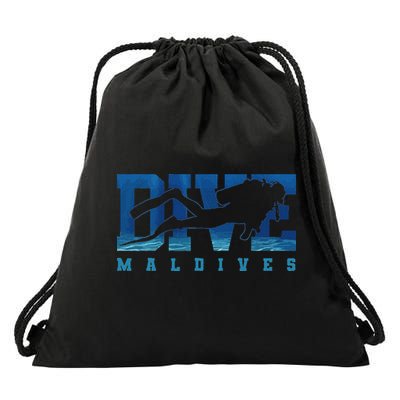 Maldives Diver Souvenir Gift Drawstring Bag