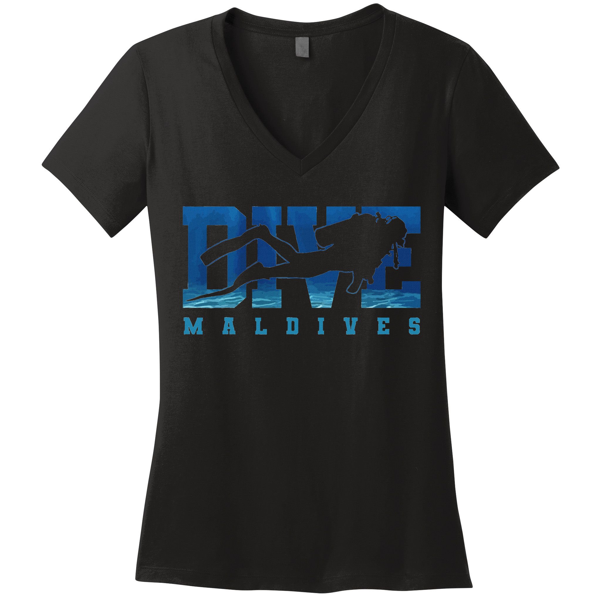 Maldives Diver Souvenir Gift Women's V-Neck T-Shirt