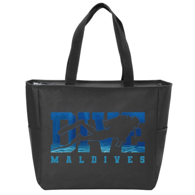 Maldives Diver Souvenir Gift Zip Tote Bag