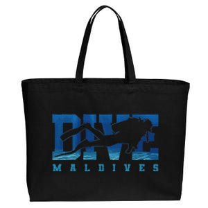 Maldives Diver Souvenir Gift Cotton Canvas Jumbo Tote