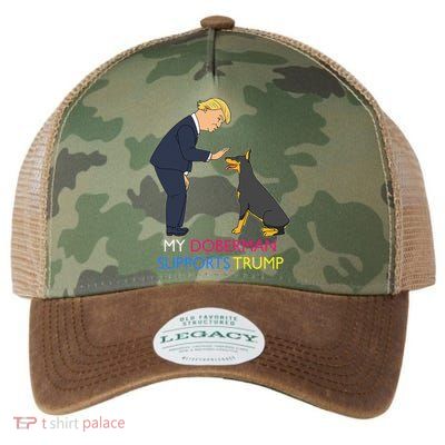 My Doberman Supports Trump Gift Doberman Pinscher Legacy Tie Dye Trucker Hat