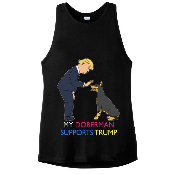 My Doberman Supports Trump Gift Doberman Pinscher Ladies PosiCharge Tri-Blend Wicking Tank