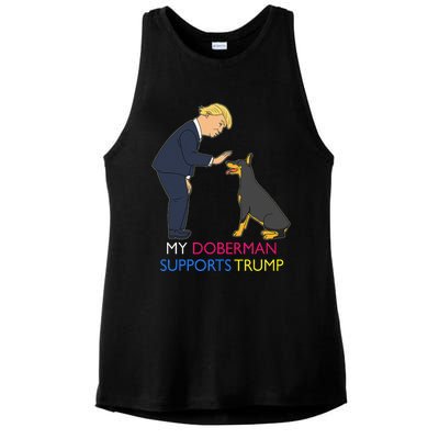 My Doberman Supports Trump Gift Doberman Pinscher Ladies PosiCharge Tri-Blend Wicking Tank