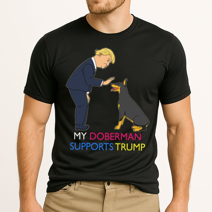My Doberman Supports Trump Gift Doberman Pinscher Cooling Performance Crew T-Shirt