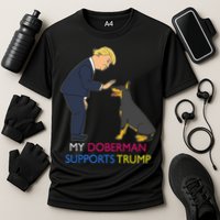 My Doberman Supports Trump Gift Doberman Pinscher Cooling Performance Crew T-Shirt