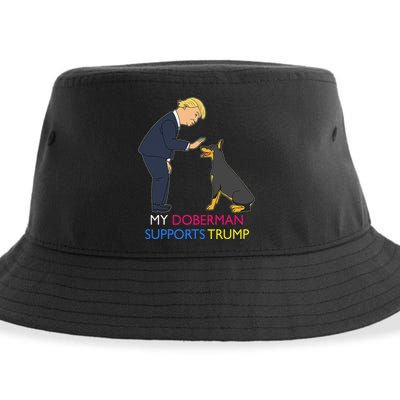 My Doberman Supports Trump Gift Doberman Pinscher Sustainable Bucket Hat