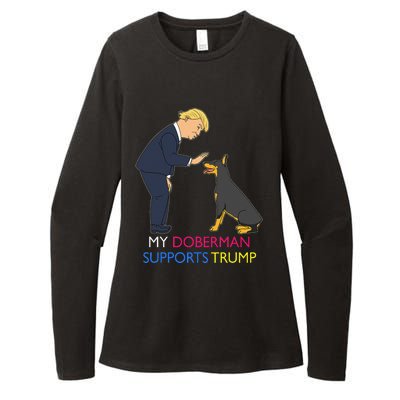 My Doberman Supports Trump Gift Doberman Pinscher Womens CVC Long Sleeve Shirt