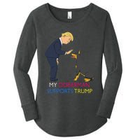 My Doberman Supports Trump Gift Doberman Pinscher Women's Perfect Tri Tunic Long Sleeve Shirt