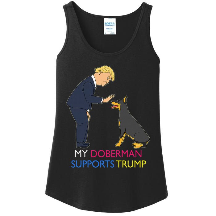 My Doberman Supports Trump Gift Doberman Pinscher Ladies Essential Tank