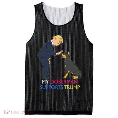 My Doberman Supports Trump Gift Doberman Pinscher Mesh Reversible Basketball Jersey Tank