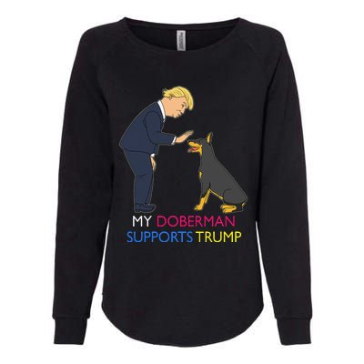 My Doberman Supports Trump Gift Doberman Pinscher Womens California Wash Sweatshirt