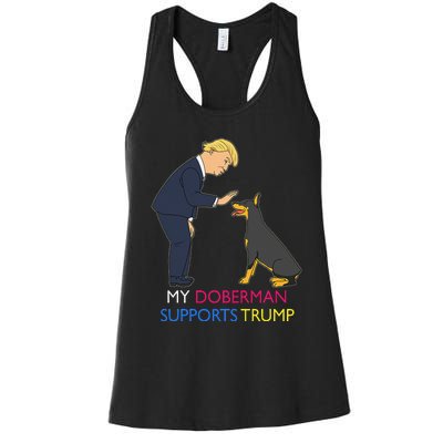 My Doberman Supports Trump Gift Doberman Pinscher Women's Racerback Tank