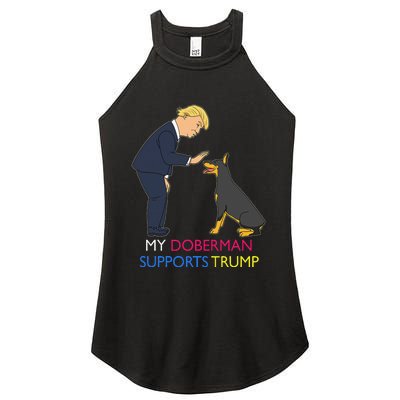 My Doberman Supports Trump Gift Doberman Pinscher Women’s Perfect Tri Rocker Tank