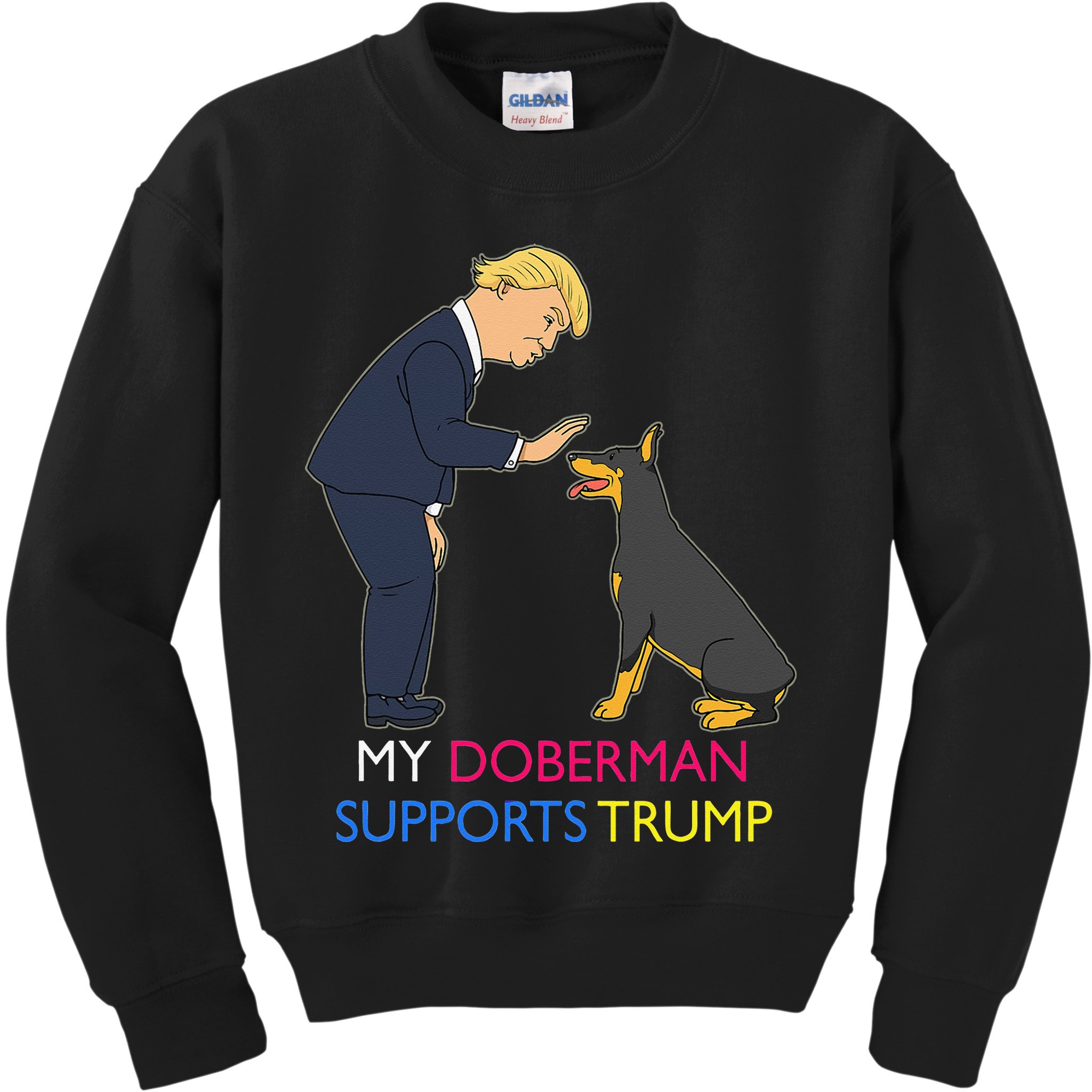 My Doberman Supports Trump Gift Doberman Pinscher Kids Sweatshirt