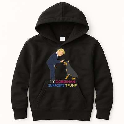My Doberman Supports Trump Gift Doberman Pinscher Kids Hoodie