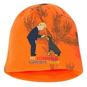 My Doberman Supports Trump Gift Doberman Pinscher Kati - Camo Knit Beanie