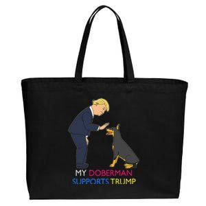 My Doberman Supports Trump Gift Doberman Pinscher Cotton Canvas Jumbo Tote