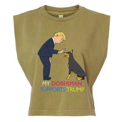 My Doberman Supports Trump Gift Doberman Pinscher Garment-Dyed Women's Muscle Tee