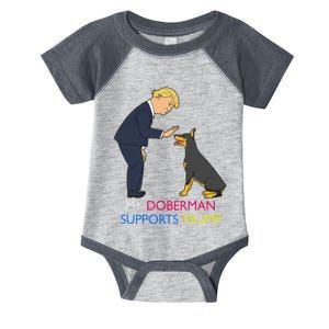 My Doberman Supports Trump Gift Doberman Pinscher Infant Baby Jersey Bodysuit