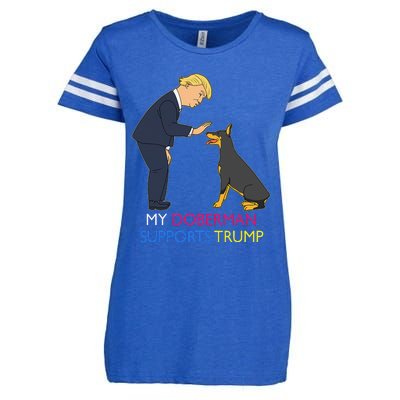 My Doberman Supports Trump Gift Doberman Pinscher Enza Ladies Jersey Football T-Shirt