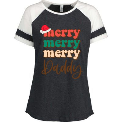 Merry Daddy Santa Claus Hat Funny Family Christmas Pajama Gift Enza Ladies Jersey Colorblock Tee