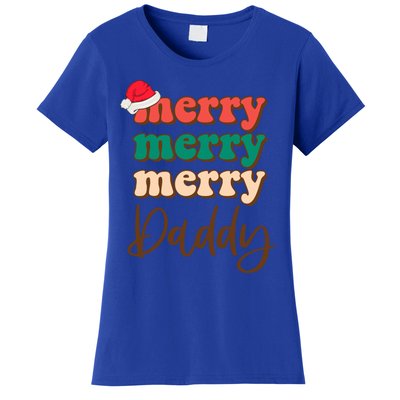 Merry Daddy Santa Claus Hat Funny Family Christmas Pajama Gift Women's T-Shirt