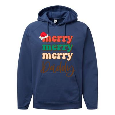 Merry Daddy Santa Claus Hat Funny Family Christmas Pajama Gift Performance Fleece Hoodie