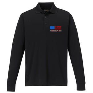 Make Dogs Safe Again Funny 2024 Presidential Election Performance Long Sleeve Polo